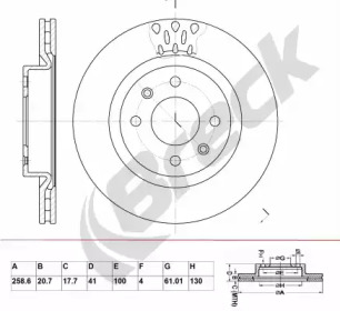 Тормозной диск BRECK BR 304 VA100